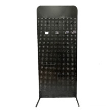 economic black color metal  pegboard display stand with T base leg for supermarket/store
